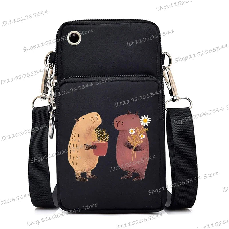 Capybara Boba Tea Messenger Bag – Cute Small Crossbody & Coin Purse