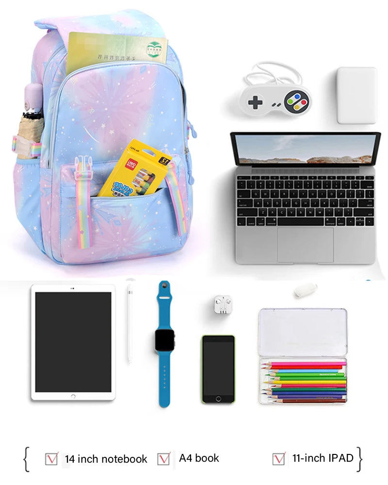 Capybara & Watermelon Graphic School Backpack – Cute Cartoon Bag for Kids