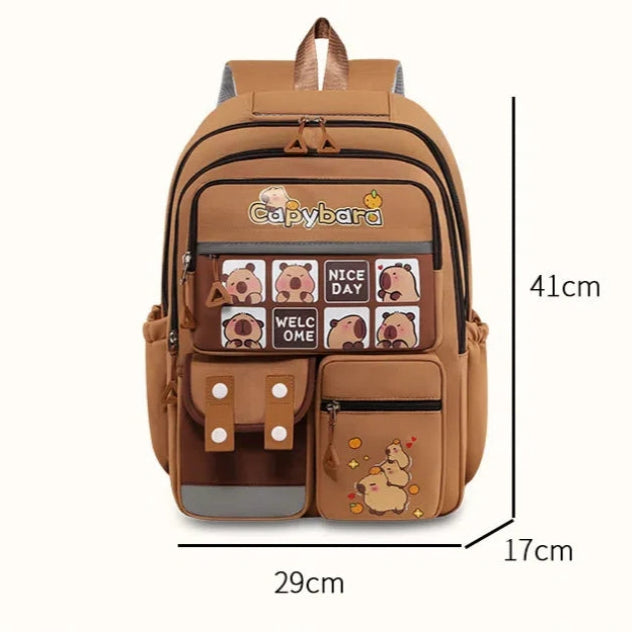Capybara Cartoon Backpack – Lightweight, Durable & Adorably Cute