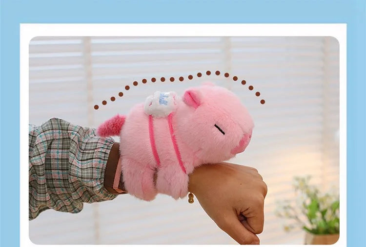 Capybara Hug Slap Bracelet – Plush Toy Wristband