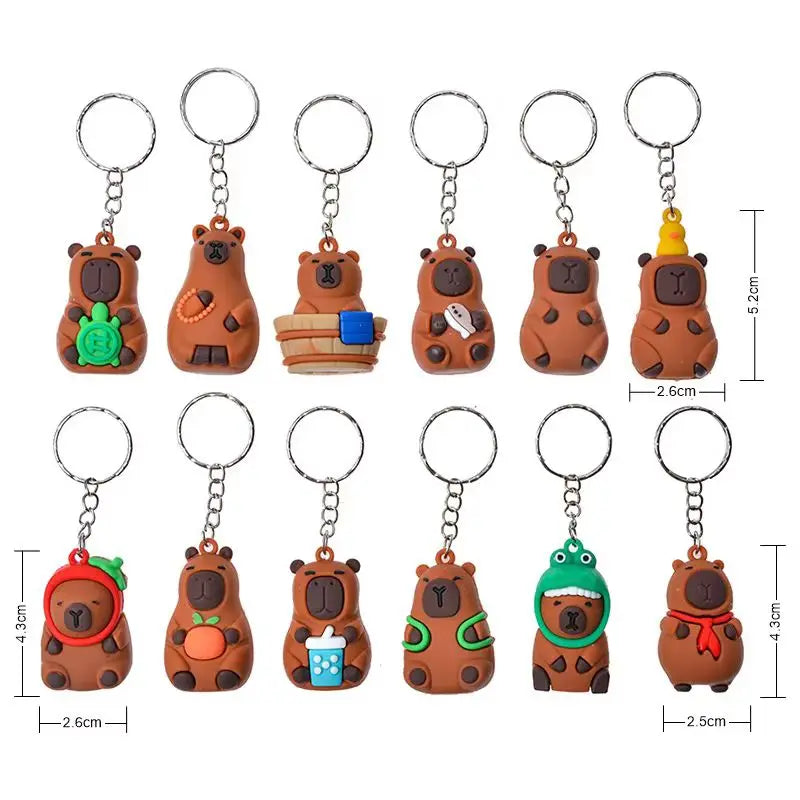 Capybara Blind Box – 24pc Surprise PVC Figures & Keychains