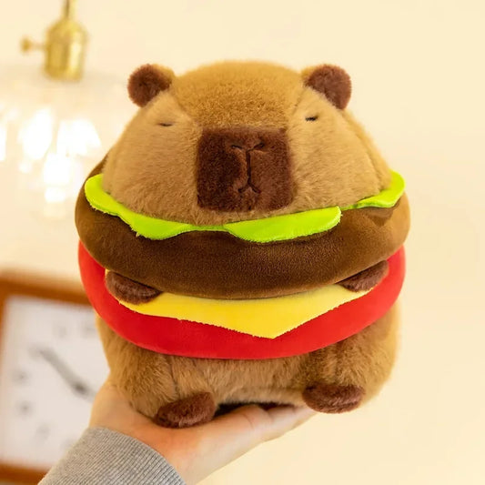 Soft Hamburger Capybara Plushie Gift & Room Decoration (20cm and 30cm options)