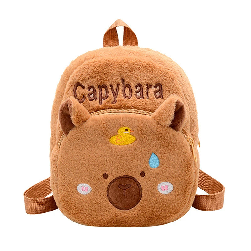 Capybara Plush Backpack – Cute Cartoon Animal Bag for Girls, Kids & Women (25cm)