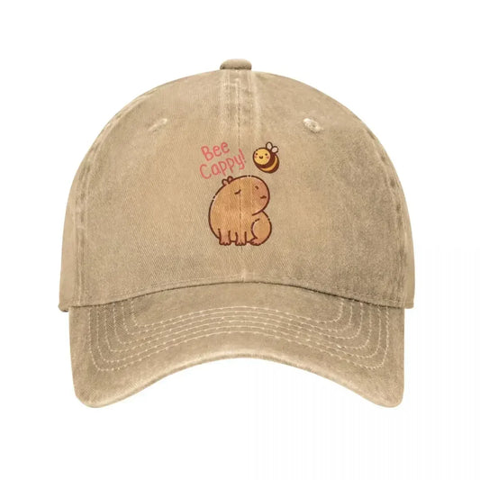 Bee & Capybara Vintage Baseball Cap
