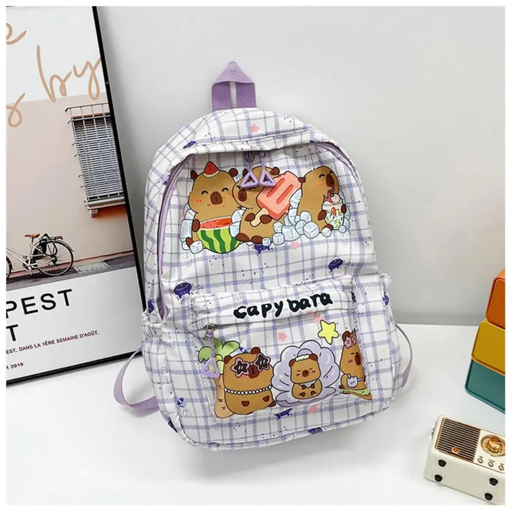 Cute Capybara Backpack – Lightweight & Spacious School Bag