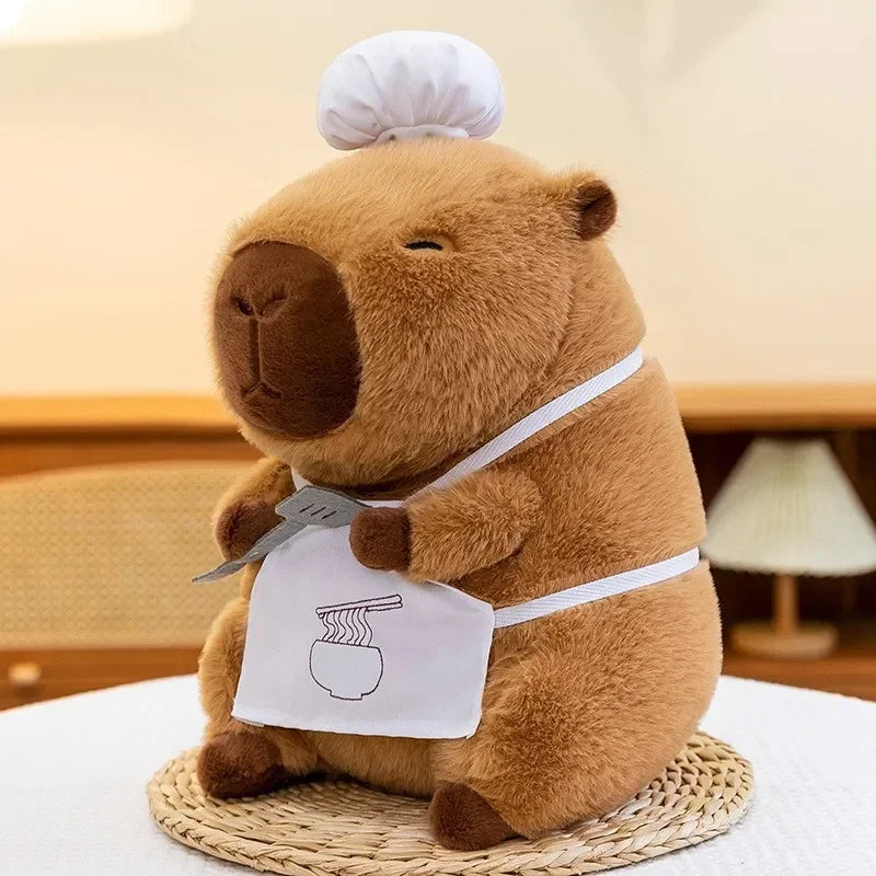 Chef Capybara Plush Toy – Cute Kawaii Stuffed Animal Doll (30cm)