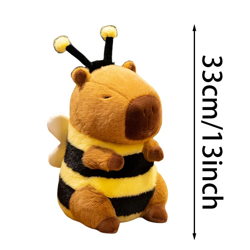 Bee Capybara Plush Toy – Cute Kawaii Stuffed Animal Doll (23/33cm)
