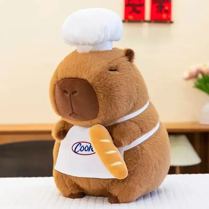 Chef Capybara Plush Toy – Cute Kawaii Stuffed Animal Doll (30cm)
