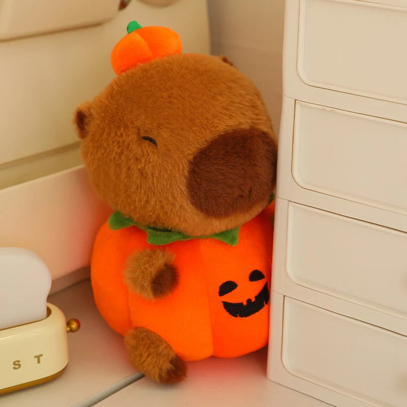 Halloween Capybara Plush Toy – Pumpkin Capybara Doll Pillow (25–50cm)
