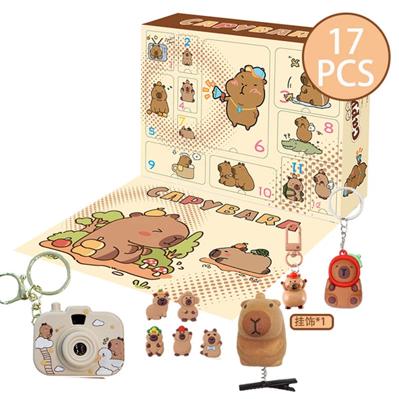 Capybara Christmas Advent Calendar Gift Box – 2025 Edition (17 or 31 pieces)