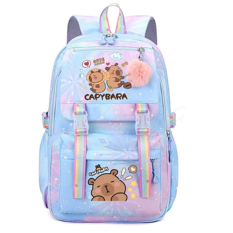 Adorable Capybara Print Backpack – Large Capacity & Lightweight