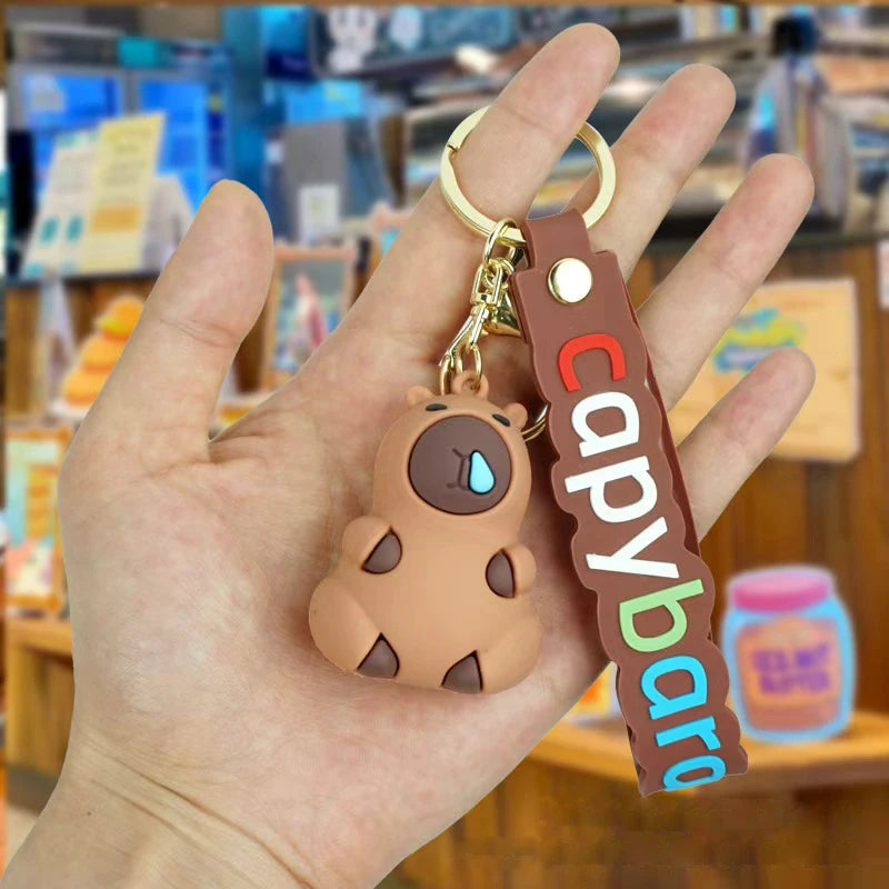 Cute Cartoon Capybara Pendant – Keychain & Backpack Charm