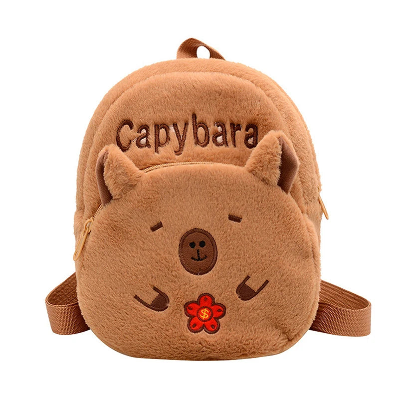 Capybara Plush Backpack – Cute Cartoon Animal Bag for Girls, Kids & Women (25cm)