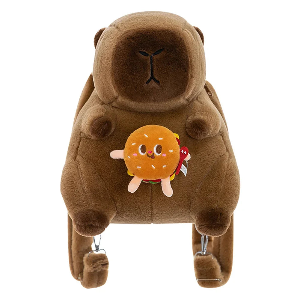 Cute Capybara Plush Backpack – Cartoon Animal Shoulder Bag for Kids, Teens & Students (35cm)