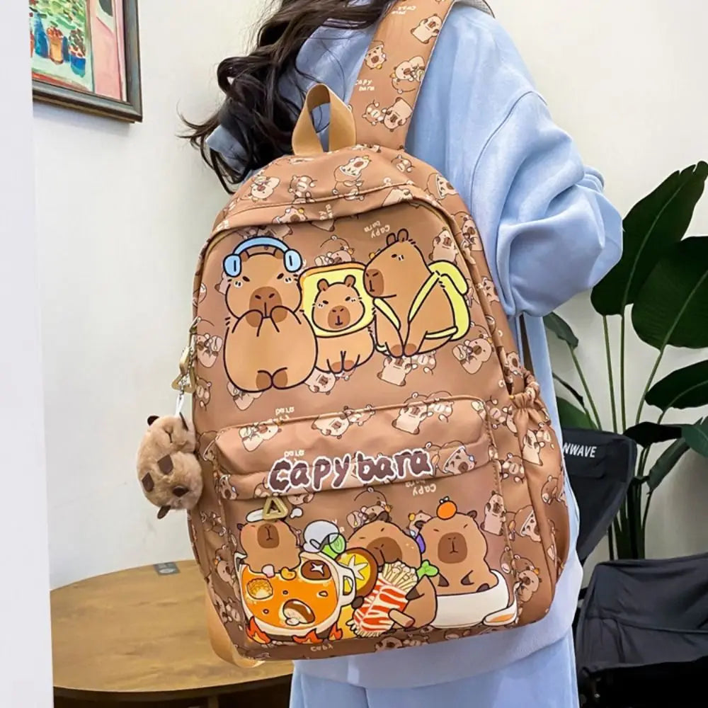 Cute Capybara Backpack – Lightweight & Spacious School Bag