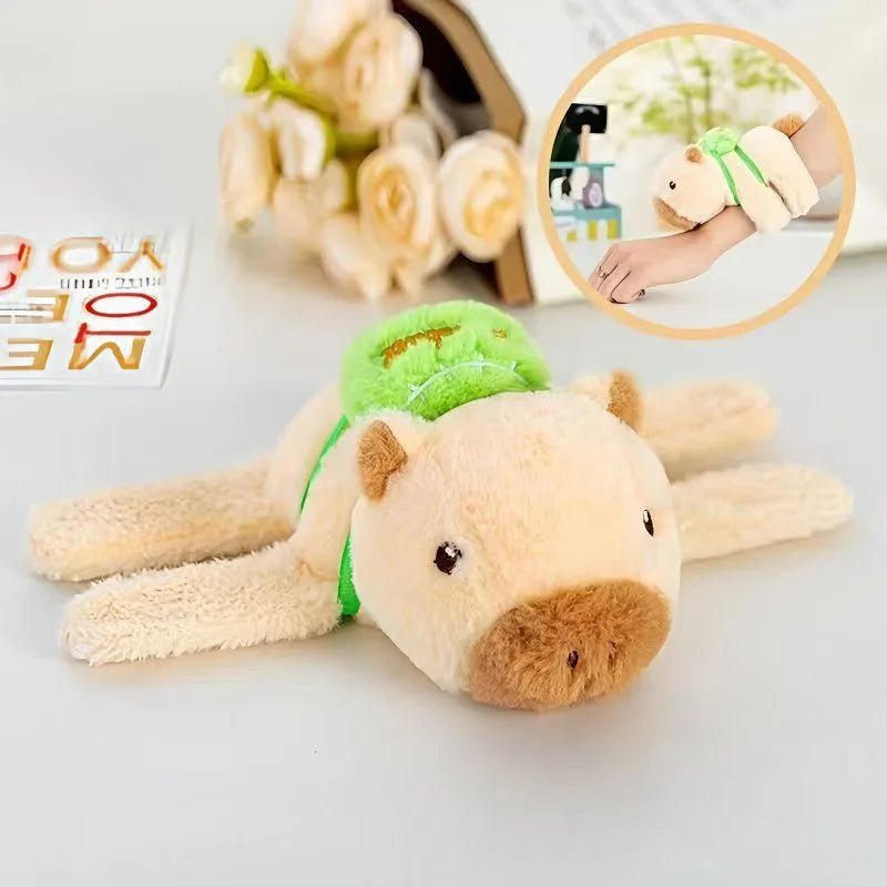 Capybara Hug Slap Bracelet – Plush Toy Wristband