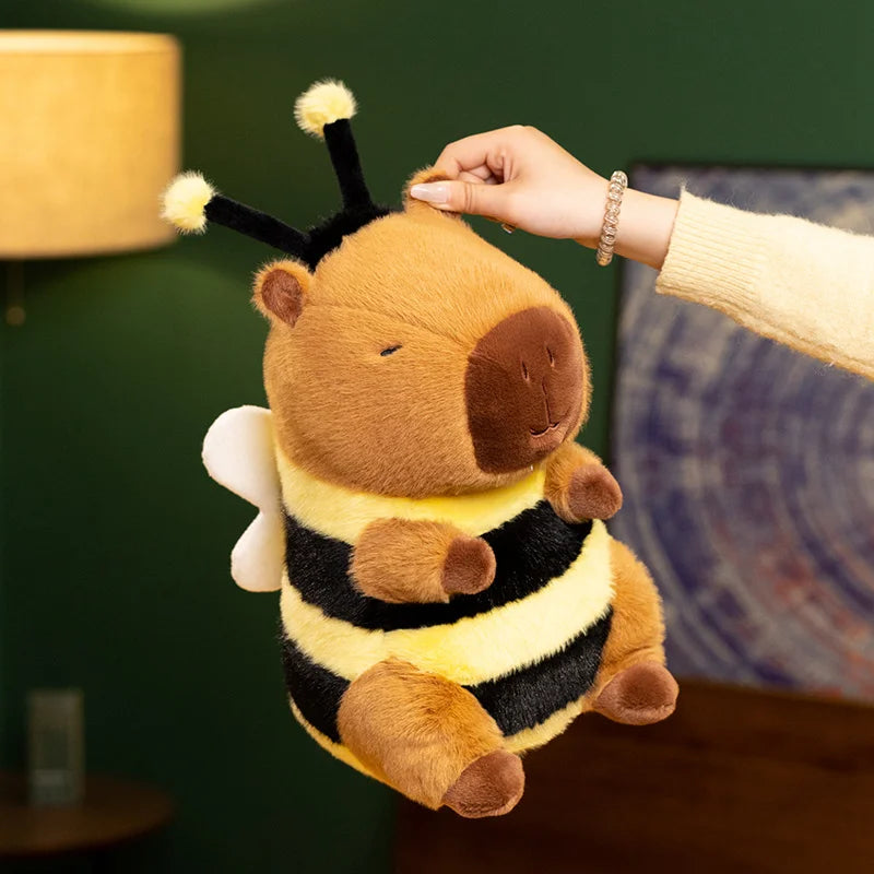Bee Capybara Plush Toy – Cute Kawaii Stuffed Animal Doll (23/33cm)