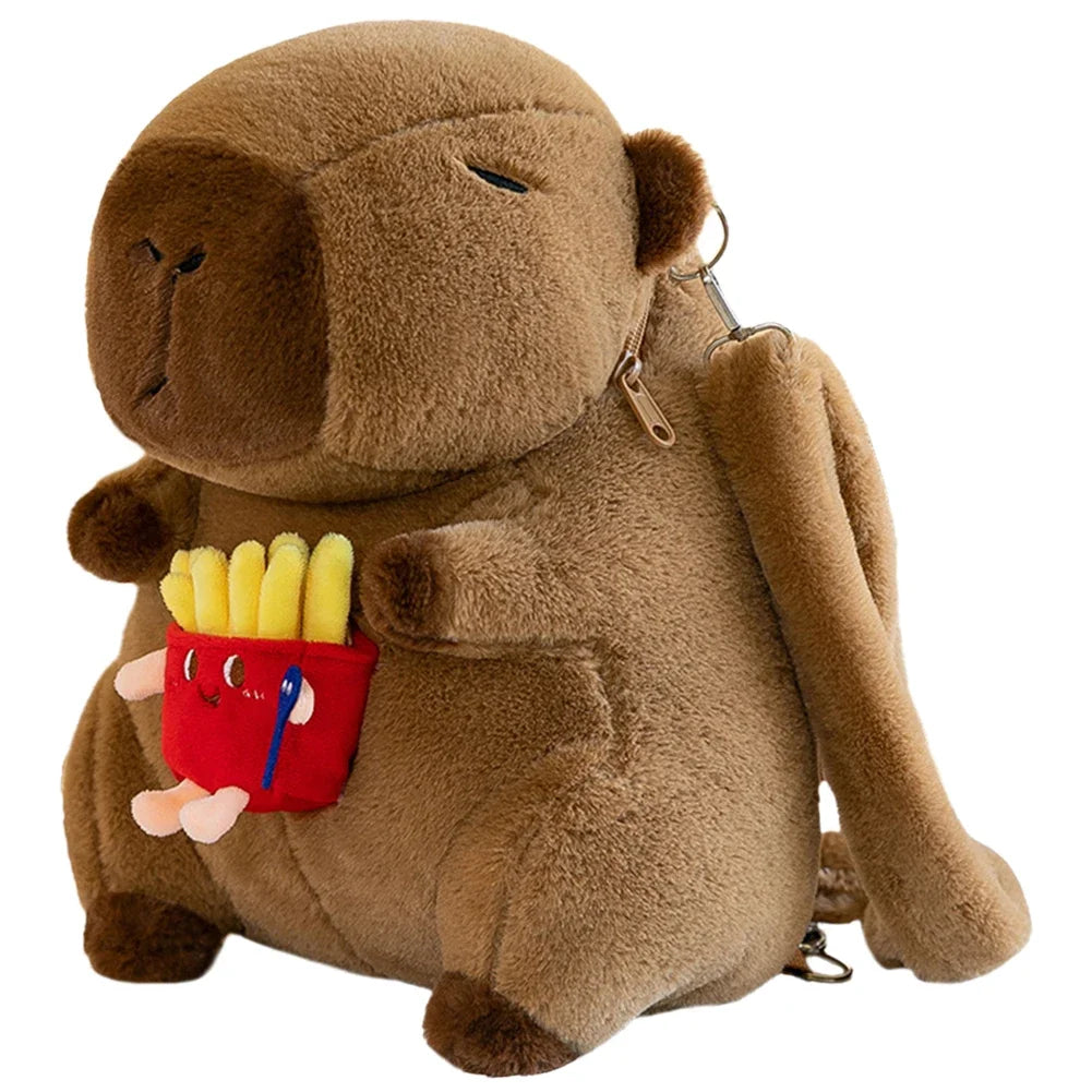 Cute Capybara Plush Backpack – Cartoon Animal Shoulder Bag for Kids, Teens & Students (35cm)