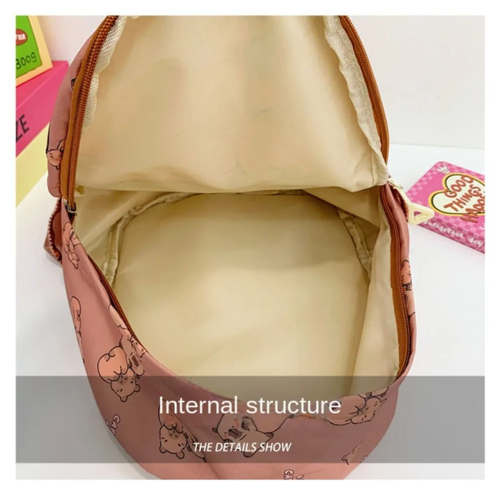 Cute Capybara Backpack – Lightweight & Spacious School Bag