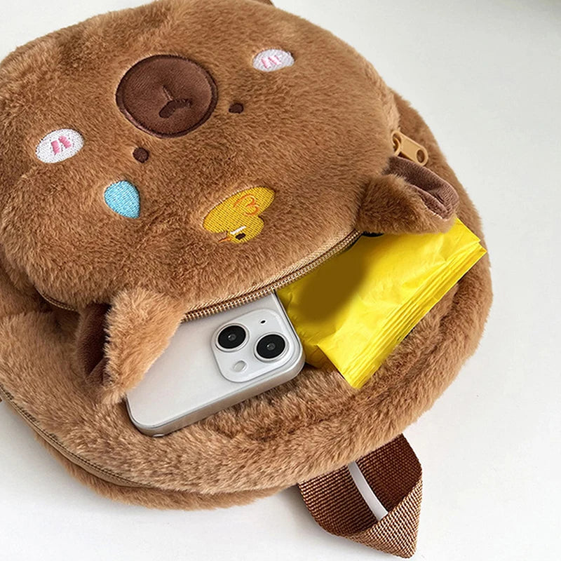 Capybara Plush Backpack – Cute Cartoon Animal Bag for Girls, Kids & Women (25cm)