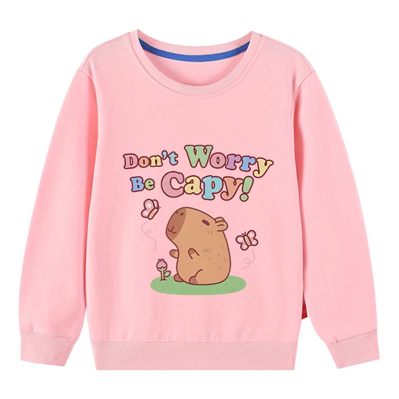 Kids Cotton Capybara Print Sweatshirt