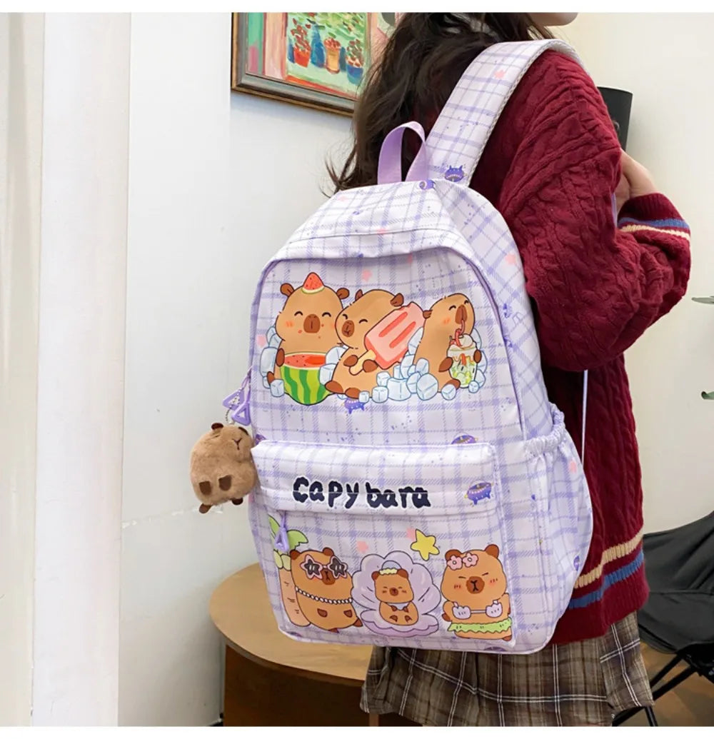 Cute Capybara Backpack – Lightweight & Spacious School Bag