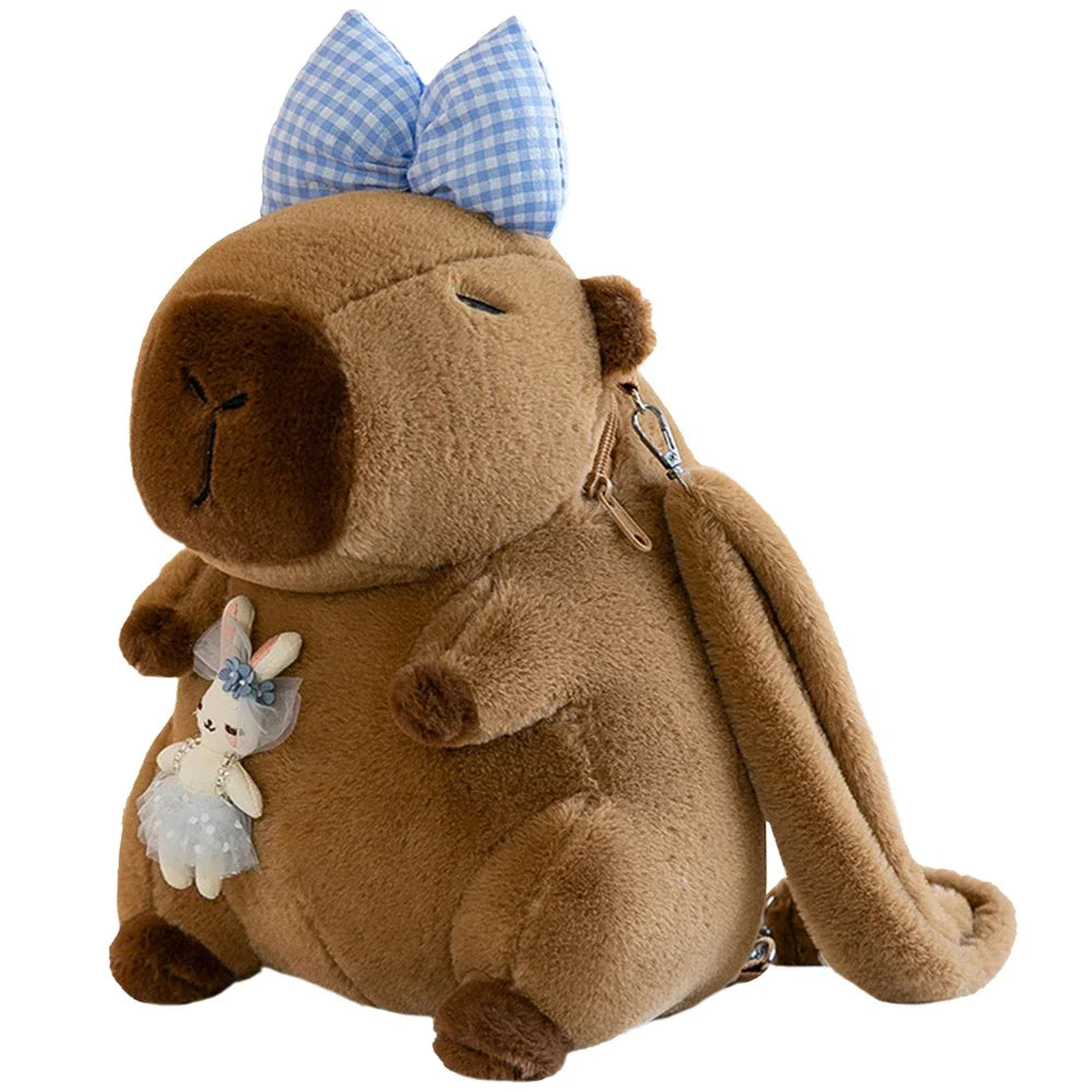 Cute Capybara Plush Backpack – Cartoon Animal Shoulder Bag for Kids, Teens & Students (35cm)