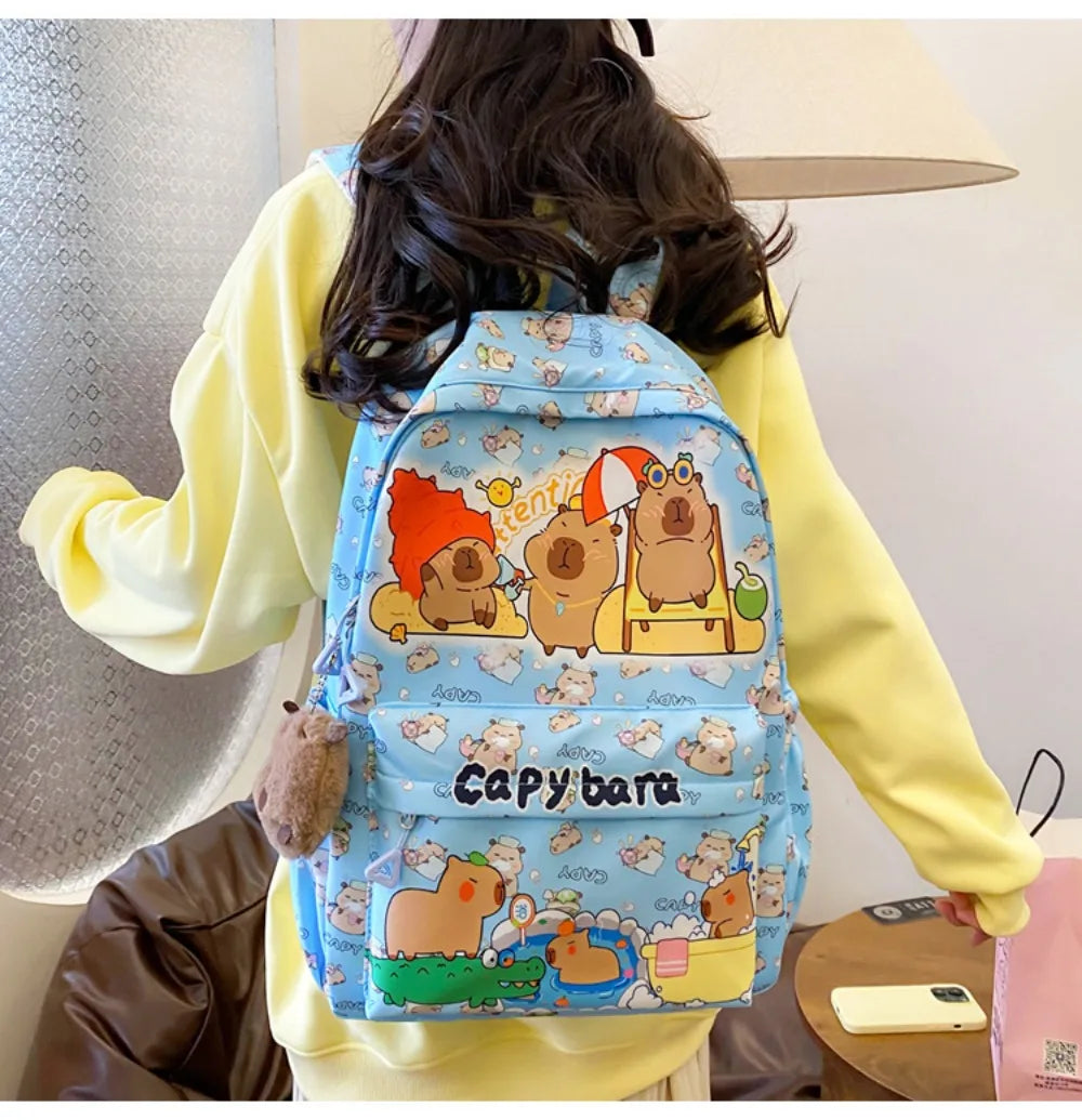 Cute Capybara Backpack – Lightweight & Spacious School Bag