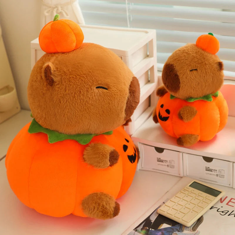 Halloween Capybara Plush Toy – Pumpkin Capybara Doll Pillow (25–50cm)