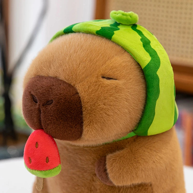 Watermelon Capybara Plush Toy – Cute Stuffed Animal Doll (23/30cm)