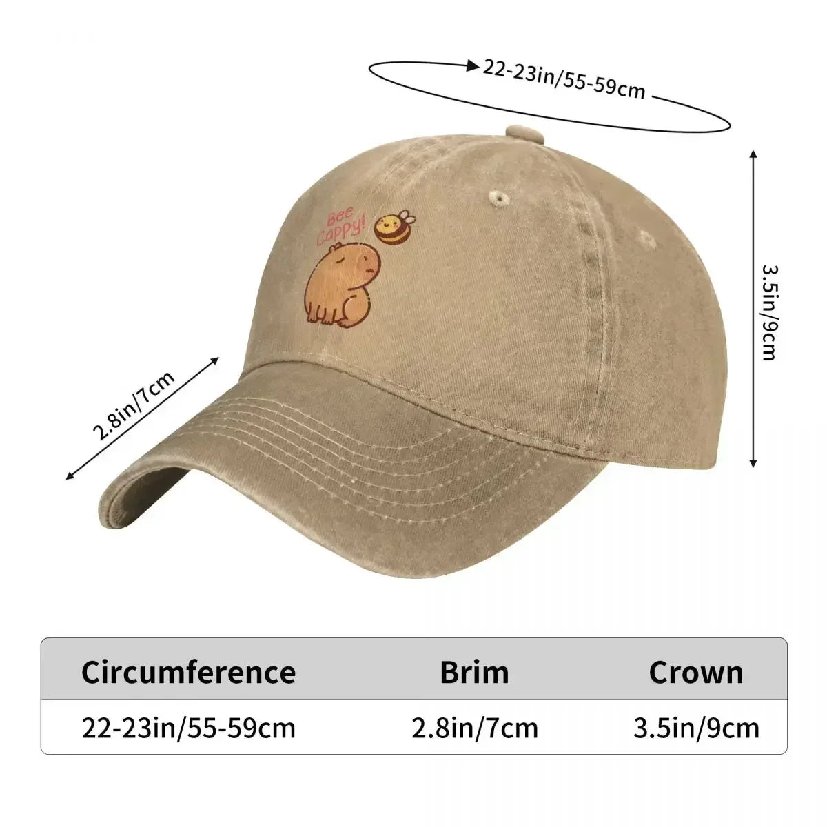Bee & Capybara Vintage Baseball Cap
