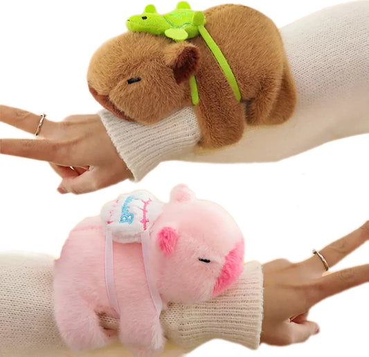 Capybara Hug Slap Bracelet – Plush Toy Wristband
