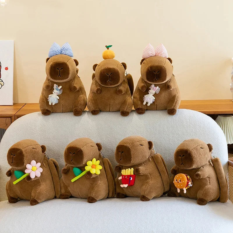 Cute Capybara Plush Backpack – Cartoon Animal Shoulder Bag for Kids, Teens & Students (35cm)