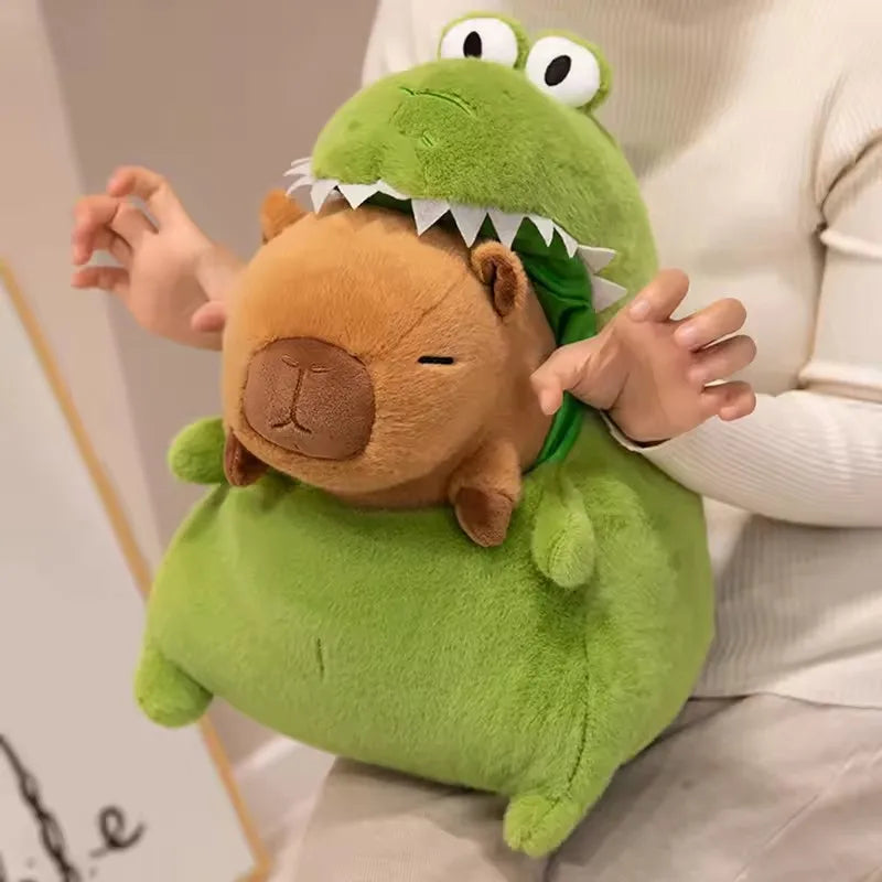Crocodile Capybara Plush Toy – Cute Anime Stuffed Animal Pillow