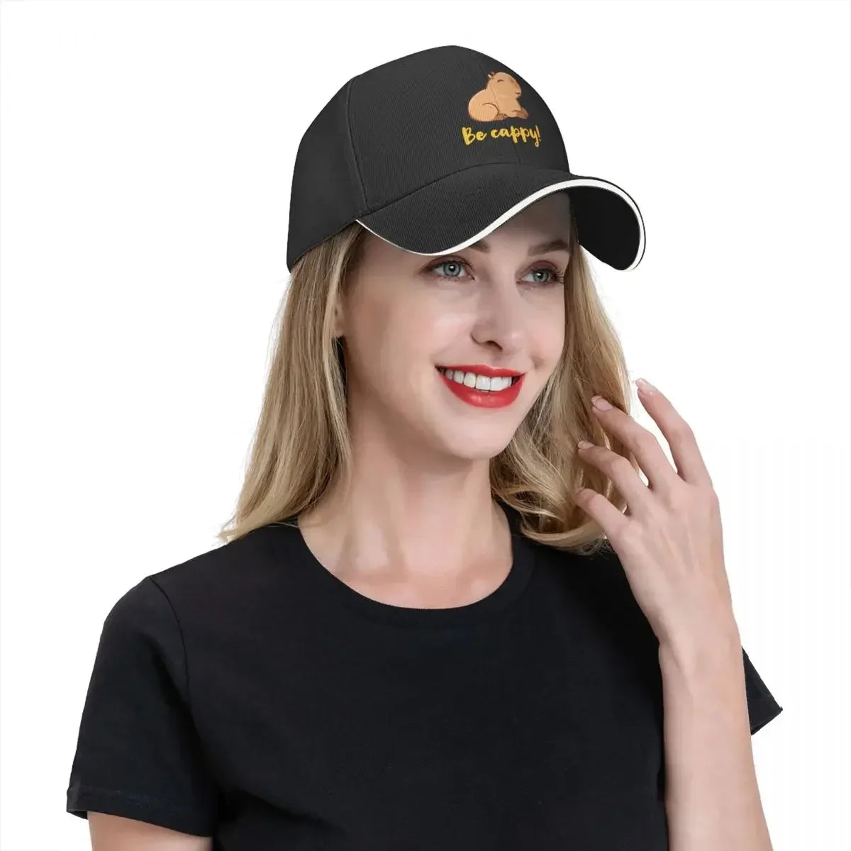 “Be Cappy” Capybara Baseball Cap – Unisex Adjustable Sun Hat