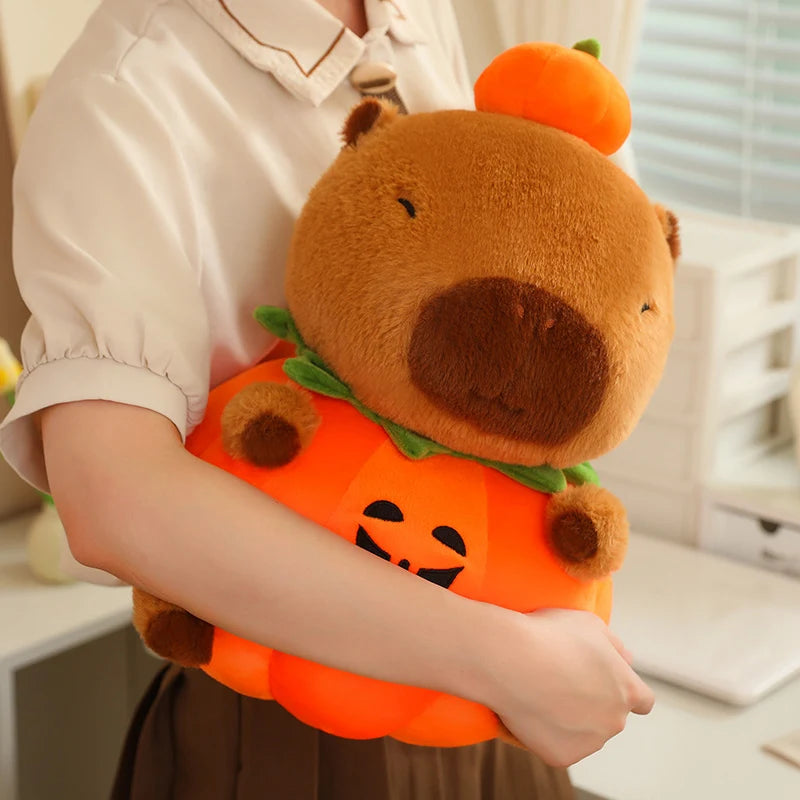 Halloween Capybara Plush Toy – Pumpkin Capybara Doll Pillow (25–50cm)