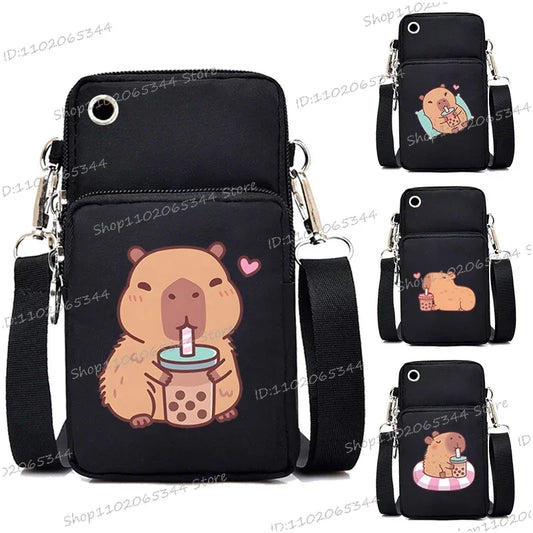 Capybara Boba Tea Messenger Bag – Cute Small Crossbody & Coin Purse