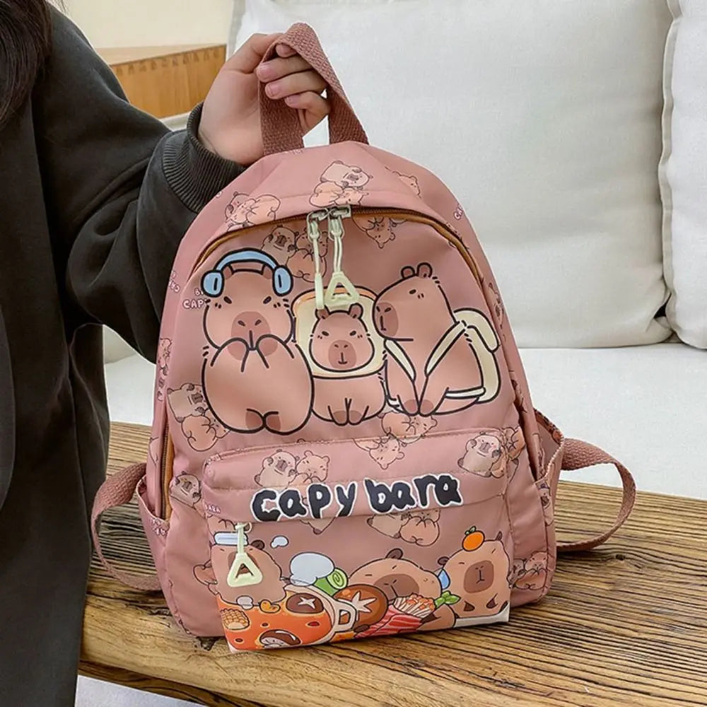 Cute Capybara Backpack – Lightweight & Spacious School Bag