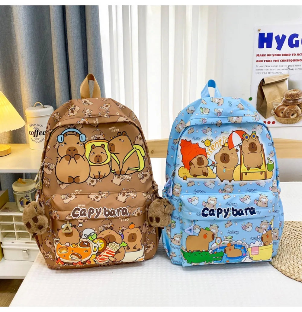 Cute Capybara Backpack – Lightweight & Spacious School Bag