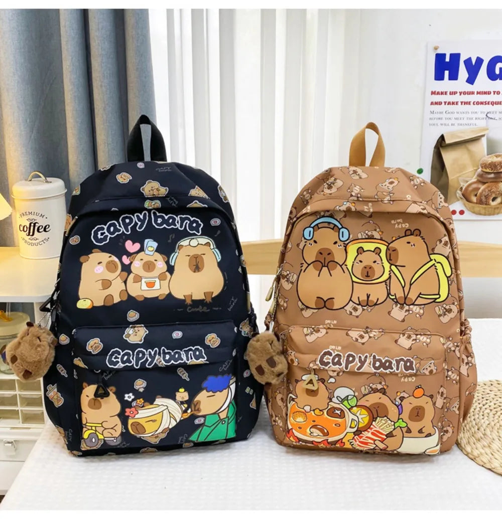 Cute Capybara Backpack – Lightweight & Spacious School Bag