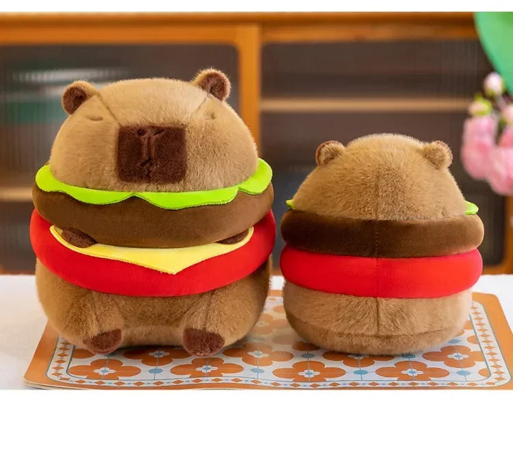 Soft Hamburger Capybara Plushie Gift & Room Decoration (20cm and 30cm options)