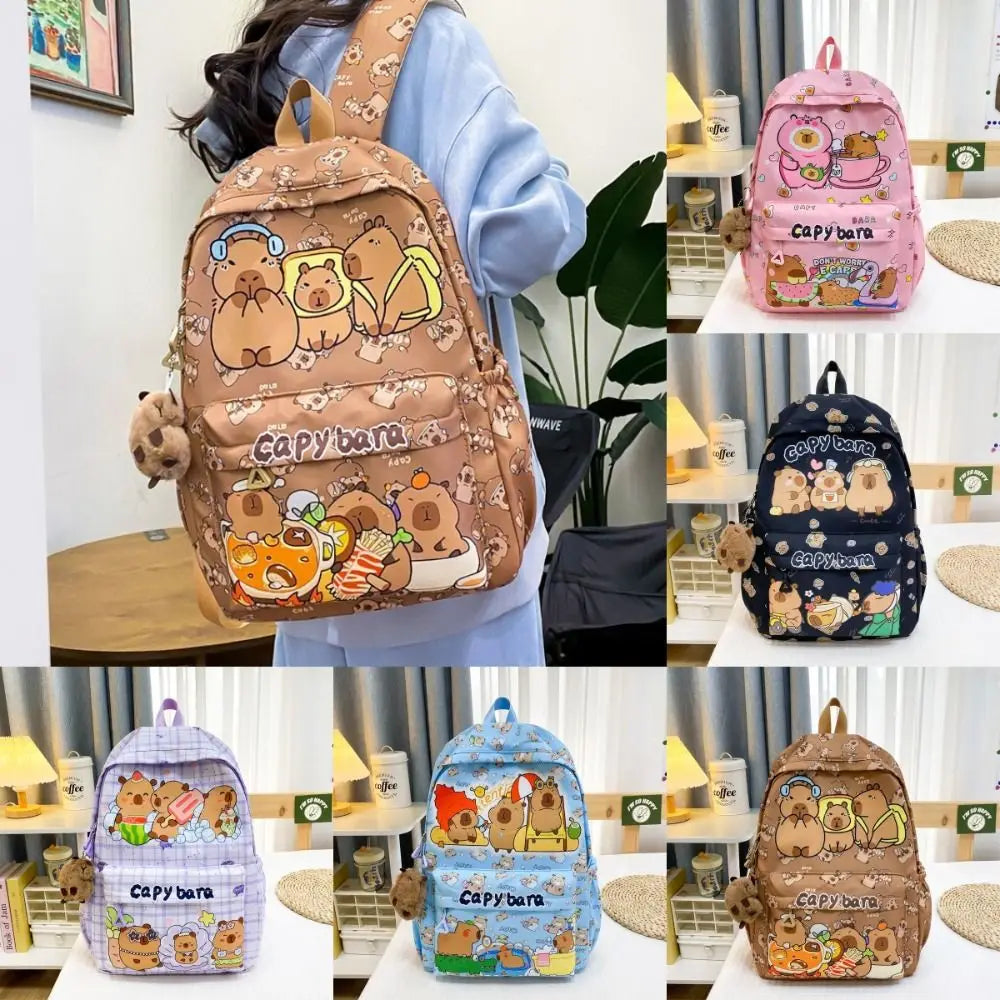 Cute Capybara Backpack – Lightweight & Spacious School Bag