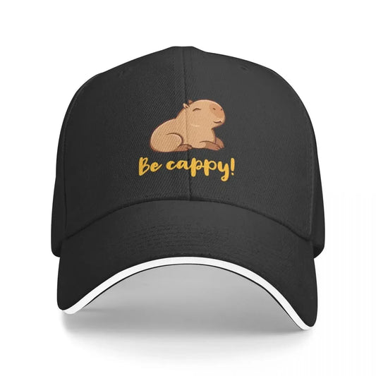 “Be Cappy” Capybara Baseball Cap – Unisex Adjustable Sun Hat
