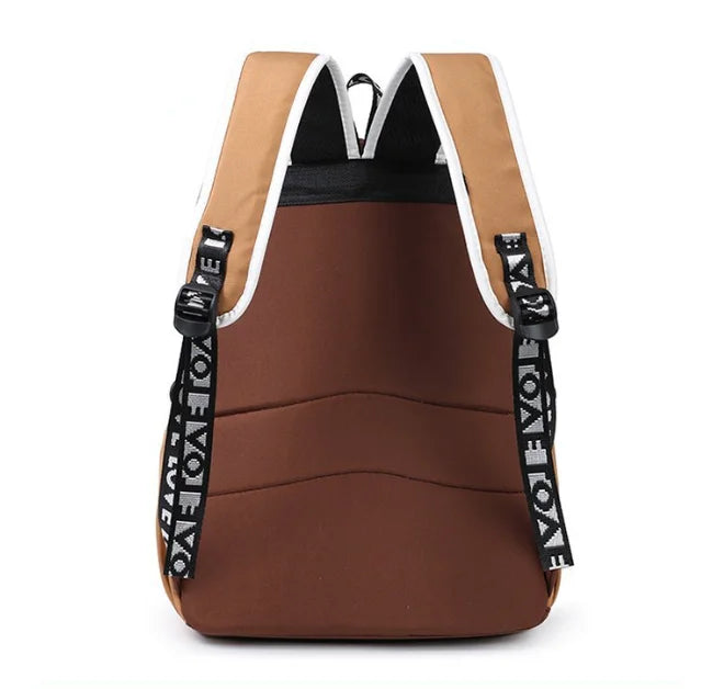 Waterproof Capybara Backpack or Schoolbag for Kids and Teenagers with Plush Keychain