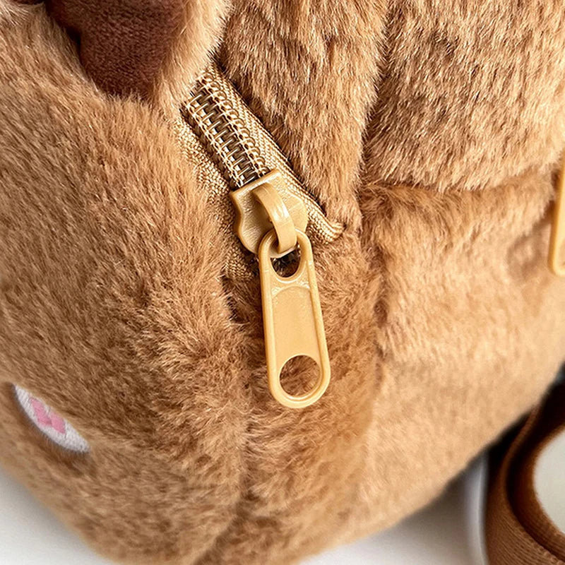 Capybara Plush Backpack – Cute Cartoon Animal Bag for Girls, Kids & Women (25cm)