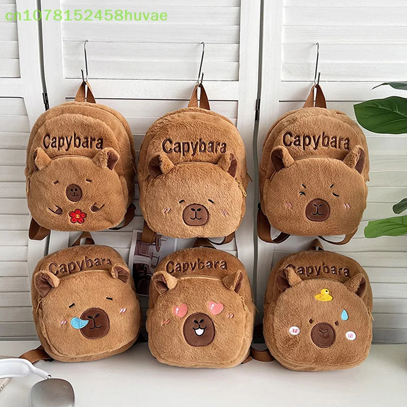 Capybara Plush Backpack – Cute Cartoon Animal Bag for Girls, Kids & Women (25cm)