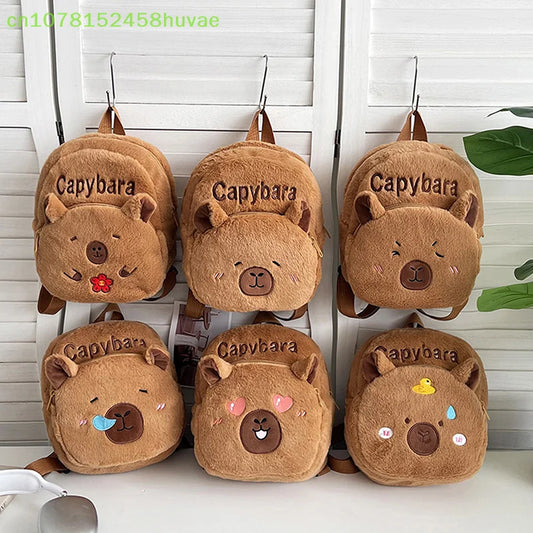 Capybara Plush Backpack – Cute Cartoon Animal Bag for Girls, Kids & Women (25cm)