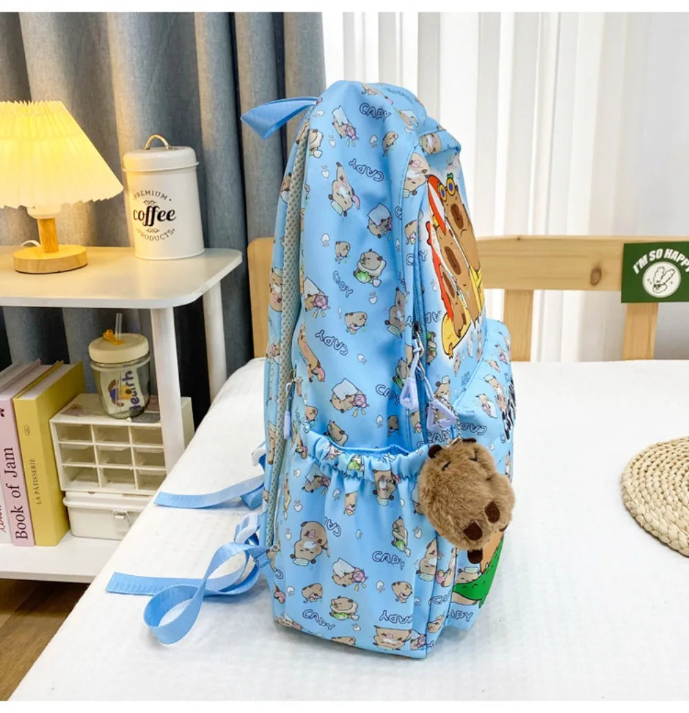 Cute Capybara Backpack – Lightweight & Spacious School Bag
