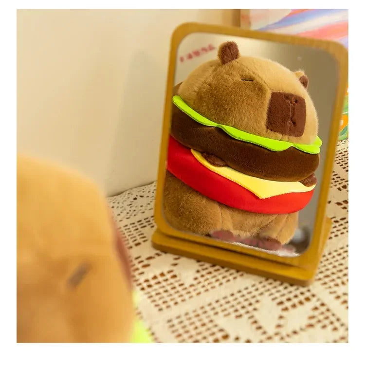 Soft Hamburger Capybara Plushie Gift & Room Decoration (20cm and 30cm options)
