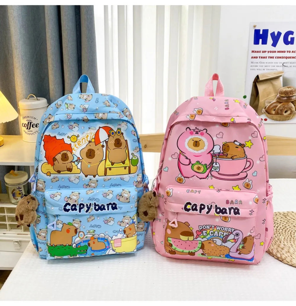 Cute Capybara Backpack – Lightweight & Spacious School Bag